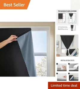 Luxus Verdunkelungsvorhänge - Thermoisolierte Vorhänge ohne Bohren, 35x48 in Schwarz - Bild 1 von 10