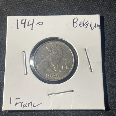 Moneda de 1 franco Bélgica 1940 rey Leopoldo III Foto 1 de 2