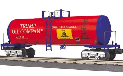 MTH RAILKING DONALD TRUMP OIL COMPANY MODERN TANK CAR NEW O GAUGE TRAIN - Image 1 of 2