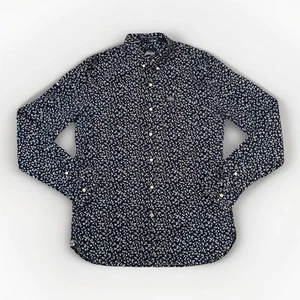Superdry Shoreditch Button Down Shirt Navy Floral Print Size Large Long Sleeve - Picture 1 of 11