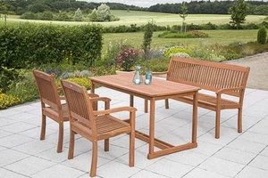 MX Gartenmöbel Set Maracaibo 4 tgl. Holz Terrassenmöbel Balkonmöbel Tischgruppe - Bild 1 von 5