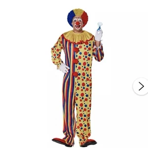 NEW Spirit Halloween Classic Clown Adult Costume size L/XL Jumpsuit, Wig & Nose - Picture 1 of 6