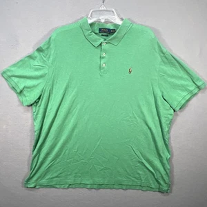 Polo Ralph Lauren Mens Classic Fit Polo Flesh Pony Green Soft Touch Sz XXL - Picture 1 of 5