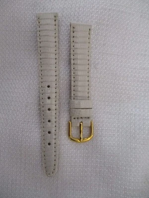 GENUINA correa de reloj exótica lagarto correa de reloj 13 mm oro marfil Foto 1 de 3