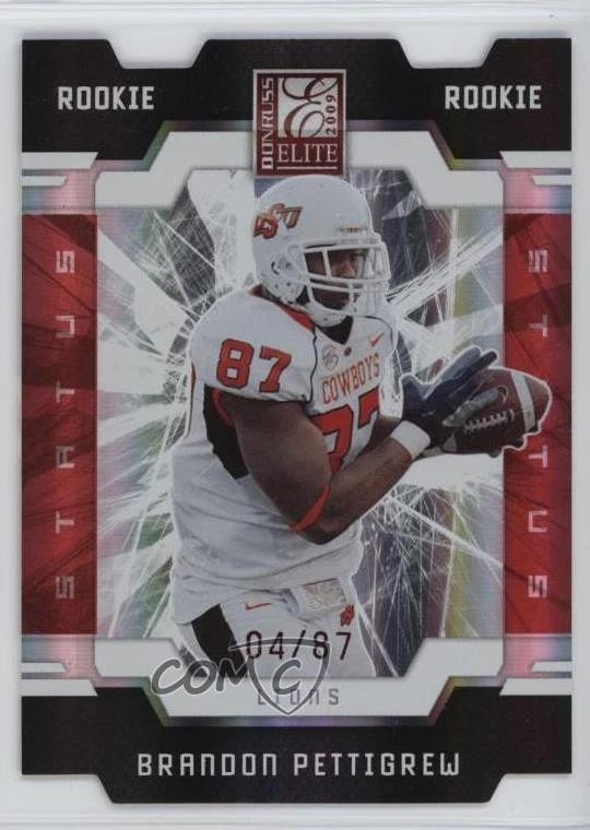 2009 Donruss Elite Rookies Status Red Die-Cut /87 Brandon Pettigrew Rookie RC - Image 1 of 2