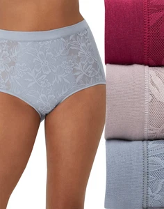 Bali Breathe Cotton Modal Lace High Rise Brief, 3-Pack Women's - Picture 1 of 35
