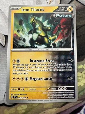 PROMO Iron Thorns 062/162 NON Holo DECK EXCLUSIVE Temporal Forces Pokemon Card - Image 1 of 2