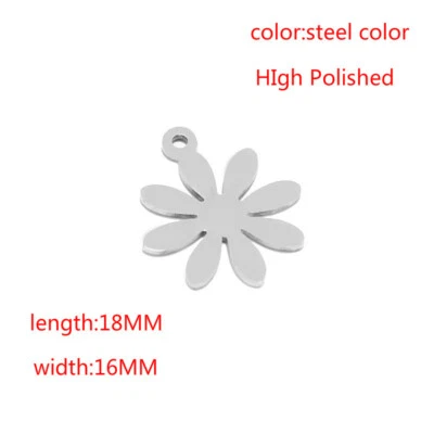 Nuevo colgante de margarita con dijes de flores de acero inoxidable de 4 colores para hacer joyas Foto 1 de 4