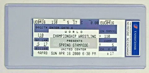 WCW SPRING STAMPEDE 2000 ppv wrestling ticket stub HULK HOGAN VINCE RUSSO Feud Cover