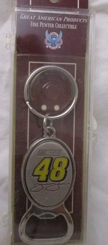 Jimmy Johnson # 48 PEWTER BOTTLE OPENER METAL KEYCHAIN ! FREE SHIPPING ! Cover
