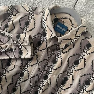 De Colección Wrangler Brushpopper Perla Camisa a Presión Para Hombre 2XL Vaquero Azteca del Suroeste - Imagen 1 de 10