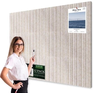 Large Cork Bulletin Board Alternative 48"x36", 12 Pack Felt CorkBoard Tiles f... - Picture 1 of 6