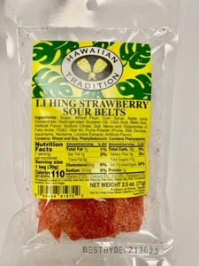 Cinturones agrios de fresa con bisagra Li de sabor único Hawaii 2,5 oz - Imagen 1 de 1