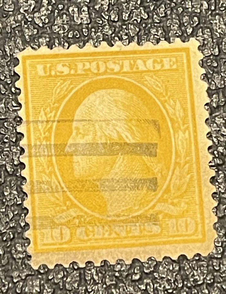 U.S. #364  Gorgeous - 1909 10c Yellow on Bluish Paper - Image 1 of 2