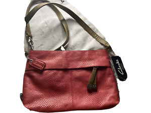 Clarks Red Small Leather Sling Bag Women's