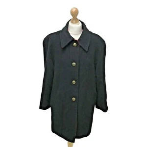 Damen Kaschmir Schurwolle Schwarz Rot Jacke Mantel Medium 12 (EU40) - Bild 1 von 12
