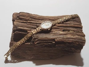 MICHAEL ANTHONY WOMENS 14K GOLD WATCH WITH DIMONDS NEW BATTERY - Picture 1 of 20