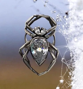 Rare jewelry Ukraine Sterling SILVER 925 Ring 9 spider spiderweb, Web Ring - Picture 1 of 15