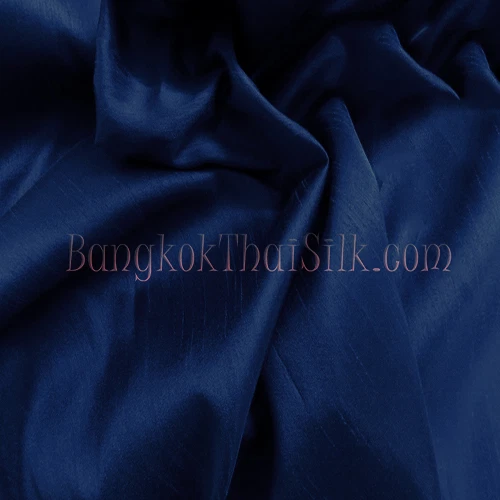 Dark Blue Faux Silk Dupioni Fabric Material Bridesmaid Dress Curtains Pants BTY - Image 1 of 1