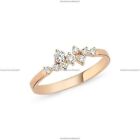 Asymmetrical Statement Wedding Engagement Diamond Ring 14K Gold Diamond Jewelry