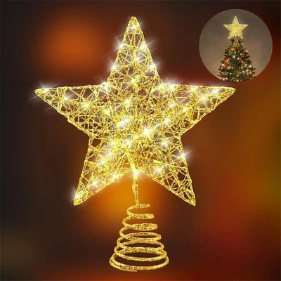 Christmas LED Light Tree Topper Star, Xmas Holiday Tree Decoration Star Light UK