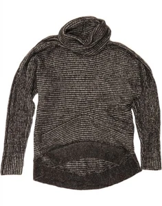ALL SAINTS Womens Longline Roll Neck Jumper Sweater UK 14 Medium Black CR23 - Picture 1 of 3