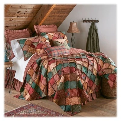 Donna Sharp Campfire Rag Patchwork King Quilt Sham and Valance/Runner Set - Image 1 of 4