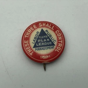 Railway Plumb Plan League Pinback Button Pin Vintage Whitehead Hoag Antique - Picture 1 of 12