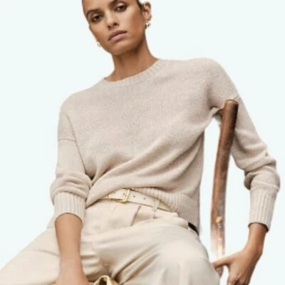 Suéter Madewell Lino Hombro Caído Avena Cuello Redondo Pullover Neutro XS Foto 1 de 4