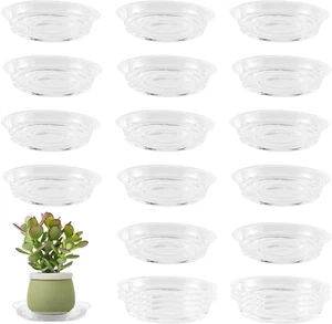 20 Pack 6 Inch Plant Saucers Clear Plastic Plant Saucer Drip Trays Small Plant P - Picture 1 of 7