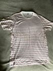 Mens White With Strips Short Sleeved T-Shirt From Autograph At M&S, Size Xl