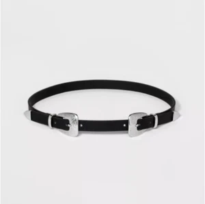 Women's Double Buckle Belt - Wild Fable - Black - XL - C585 - Picture 1 of 5