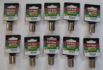 Allen brand 12mm hex socket lot of 10 10712 1/4 drive" - Image 1 of 2