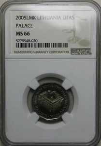 Lithuania 1 Litas 2005 UNC NGC MS66 - Picture 1 of 3