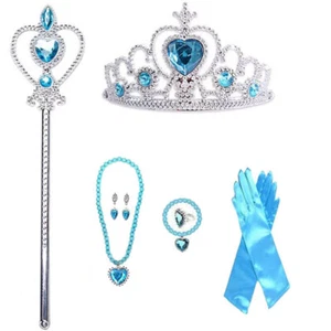 Disney Girls Princess Frozen Dress Elsa Anna Party Evening Birthday Fancy Dress - Picture 1 of 11