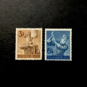 Germany Third Reich Stamps,1943 Labour Corps Issue,3+7, 6+14pf. SG#838,840. MNH - Picture 1 of 3