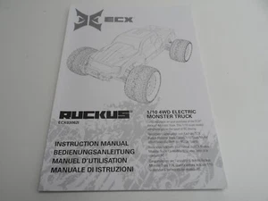 4WD ECX Ruckus Monster Truck ECX030621 Instruction Manual As Shown 48560 - Picture 1 of 2