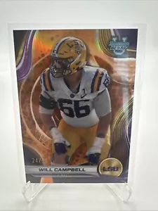 WILL CAMPBELL 2024 Bowmans Best U Orange Refractor SP /25 LSU - Picture 1 of 1