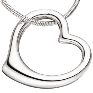 Anhänger Herz Herzanhänger Schwingherz aus echtem 925 Silber glänzend rhodiniert - Picture 1 of 2