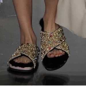 CELINE S/S 2013 RUNWAY CRYSTAL EMBELLISHED BIRKENSTOCK SANDALS SHOES (36) - Picture 1 of 10