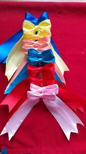 12 mixed coloured 5cm  satin ribbon bows sewing crafts  brand new