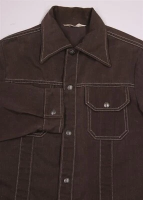 Montgomery Ward Western Camisa Chaqueta Pequeña Vintage Años 70 Algodón Botón a Presión Foto 1 de 4