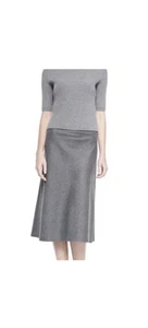 Theory Jahneem Feather Weight Flannel Skirt - Light Grey Size 4 Nordstrom￼ NWT - Picture 1 of 9