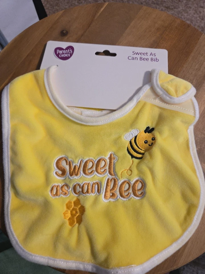 Parent's Choice Sweet As Can Bee Plush Baby Infant Bib Shower Gift - Image 1 of 1