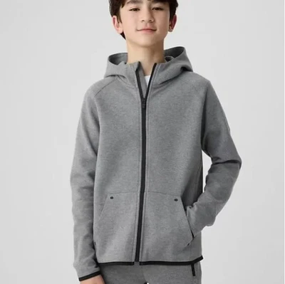 Sudadera con capucha deportiva de manga larga con cremallera completa de mezcla de algodón seco Gap GapFit para niños XXL 14-16 Foto 1 de 4