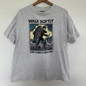 Camisa de colección 1992 Ray Troll para hombre grande caminar suavemente y llevar un pez grande pescando - Imagen 1 de 9