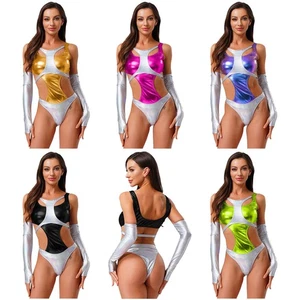 Damen Overall Bikini Body Badeanzug Clubwear Halloween Outfit Rave Kostüm - Bild 1 von 77