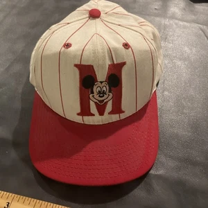 De Colección Mickey Mouse Disney Rojo Prendedor Rayas Gorra de Béisbol Gorra Ajustable Talla Única - Imagen 1 de 11