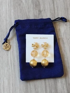 Tory Burch Gold And Yellow Linear Earrings  - Picture 1 of 7