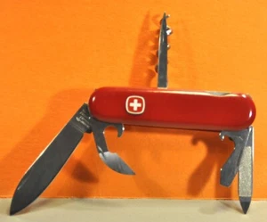 Cuchillo Plegable Rojo Multiherramienta "WENGER" Delémont Commander Swiss c.1992 - Imagen 1 de 9